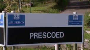 HMP Prescoed sign