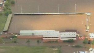 Meadow Park, home of Gloucester City FC, was ruined by flooding in 2007