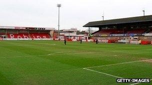 Whaddon Road, home of Cheltenham Town FC