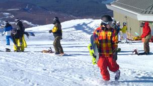 Skiers at CairnGorm Mountain