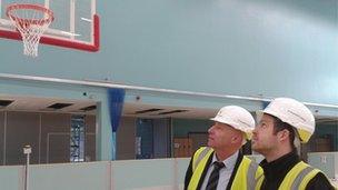 Mick Donovan, from the university, and project assistant building manager Andrew Hill