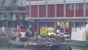 Rescue in progress at Bristol docks