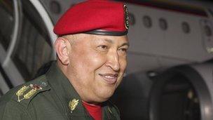 Hugo Chavez in Simon Bolivar airport, Venezuela