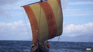 A reconstructed Viking ship