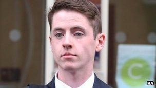 James White leaving Selby Magistrates' Court