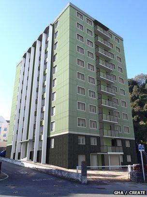 Architects' impression of renovated Cour du Parc flats