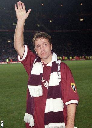 John Robertson during his playing days at Hearts