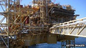 Oil platform in north sea