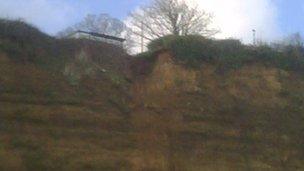 Section of damaged cliff at Shanklin