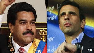 Nicolas Maduro and Henrique Capriles (file images)