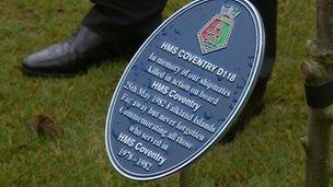 HMS Coventry plaque