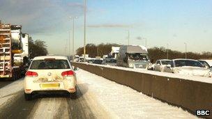 Traffic at a standstill on the A8
