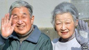 Japanese Emperor Akihito and Empress Michiko