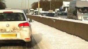 Traffic at a standstill on the A8