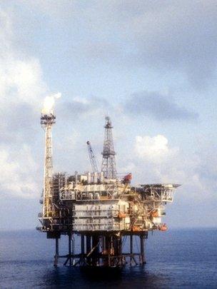 Oil rig in North Sea