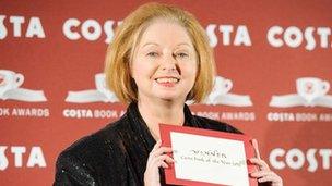 Hilary Mantel winning her Costa Book of the Year