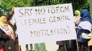 Women in Bristol protesting against FGM