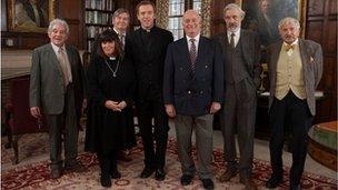 Damien Lewis (centre) with the Vicar of Dibley cast