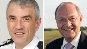 Chief constable Neil Rhodes and police and crime commissioner Alan Hardwick