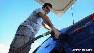 Man filling fuel