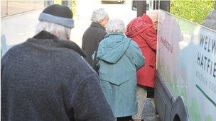 People leaving a day care centre