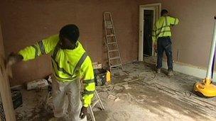 Men renovating a house