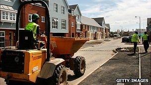 digger on building site