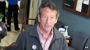 Former South Carolina Governor Mark Sanford speaks to reporters on 19 March 2013