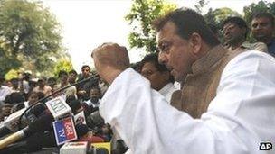 Sanjay Dutt at an election meeting in 2009