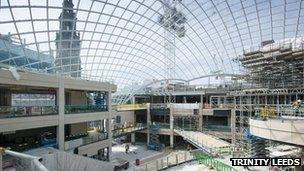 Construction on Trinity Leeds