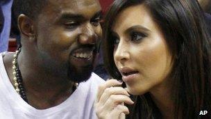 Kanye West and Kim Kardashian