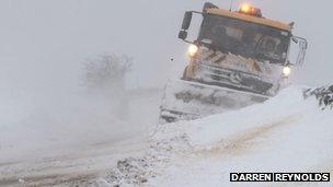 Snow plough stuck in Lancashire. Photo: Darren Reynolds