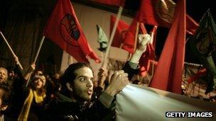 Demonstrators in Nicosia
