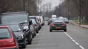 Cars parked on Bristol Downs