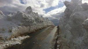 Snow drifts on Arran