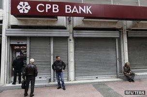 Shuttered bank in Cyprus