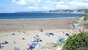 Bigbury beach in Devon