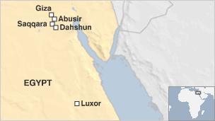 Map of ancient sites in Egypt