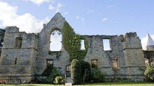 The ruins of the Archbishop's Palace, Southwell.