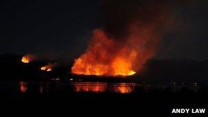 Wildfire at Glenelg taken from Kylerhea on Skye