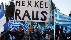 Greek nationalists hold anti-Merkel protest in Athens, 22 Mar 13