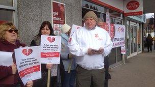 CWU members strike outside post office in Kings Heath Birmingham