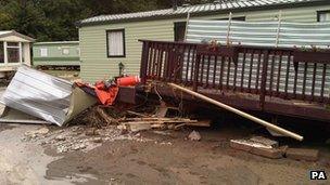 Flooding at Llandre near Aberystwyth last summer