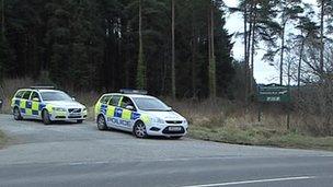 Police at the site near Okehampton