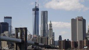 One World Trade Center under construction in New York 20 March 2013