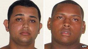 Suspects Jonathan Froudakis de Souza (left) and Wallace Aparecido Silva, 22