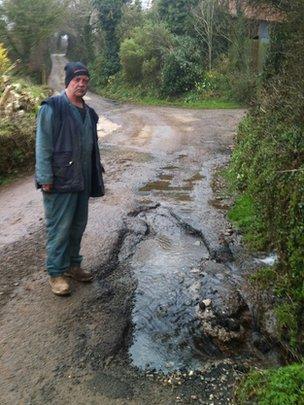 John Foster with one of his potholes