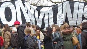 University of Sussex protest on Monday