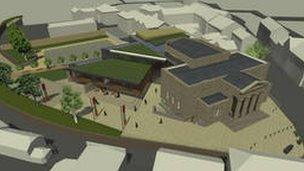 An architect's impression of the planned cultural and community hub in Brecon