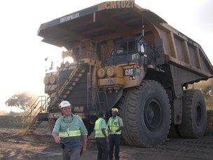 A coal dumper lorry at the Vale coal mine in Tete